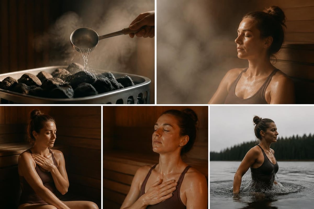 One person sauna löyly steam cycle