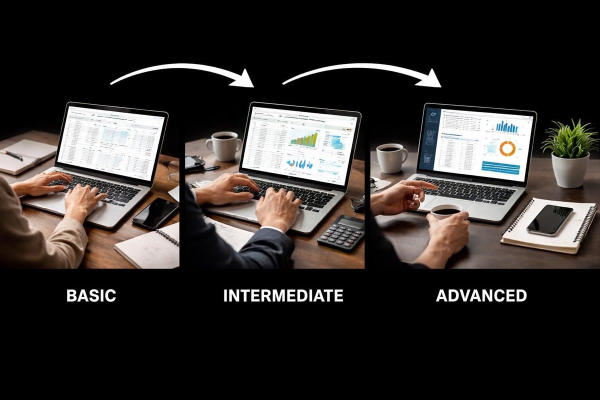 Excel skill progression roadmap