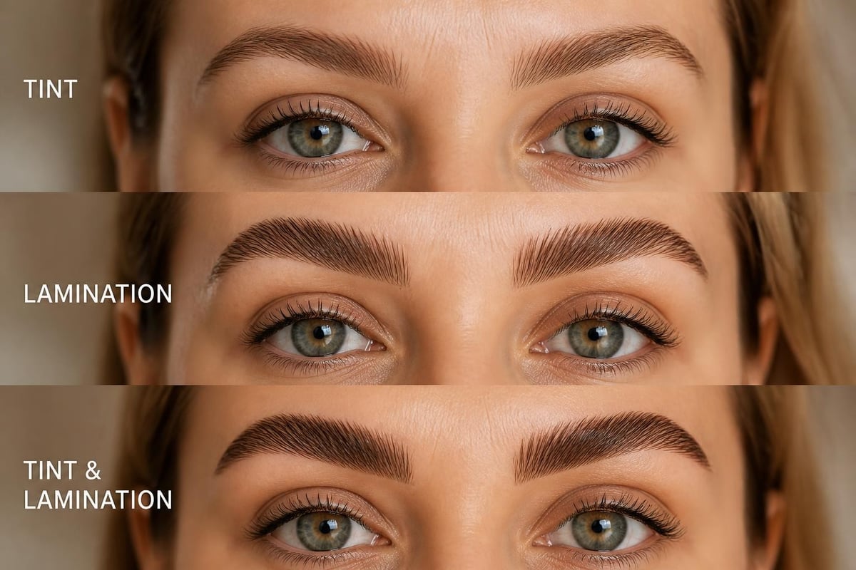 Tint and Lamination Eyebrows: Complete Guide 2026 3 Comparison of tinting versus lamination
