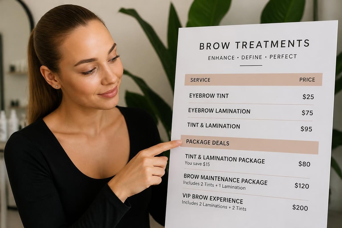 Tint and Lamination Eyebrows: Complete Guide 2026 4 Cost breakdown of eyebrow treatments