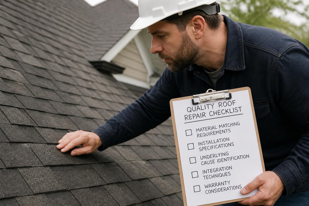 Professional roof repair standards