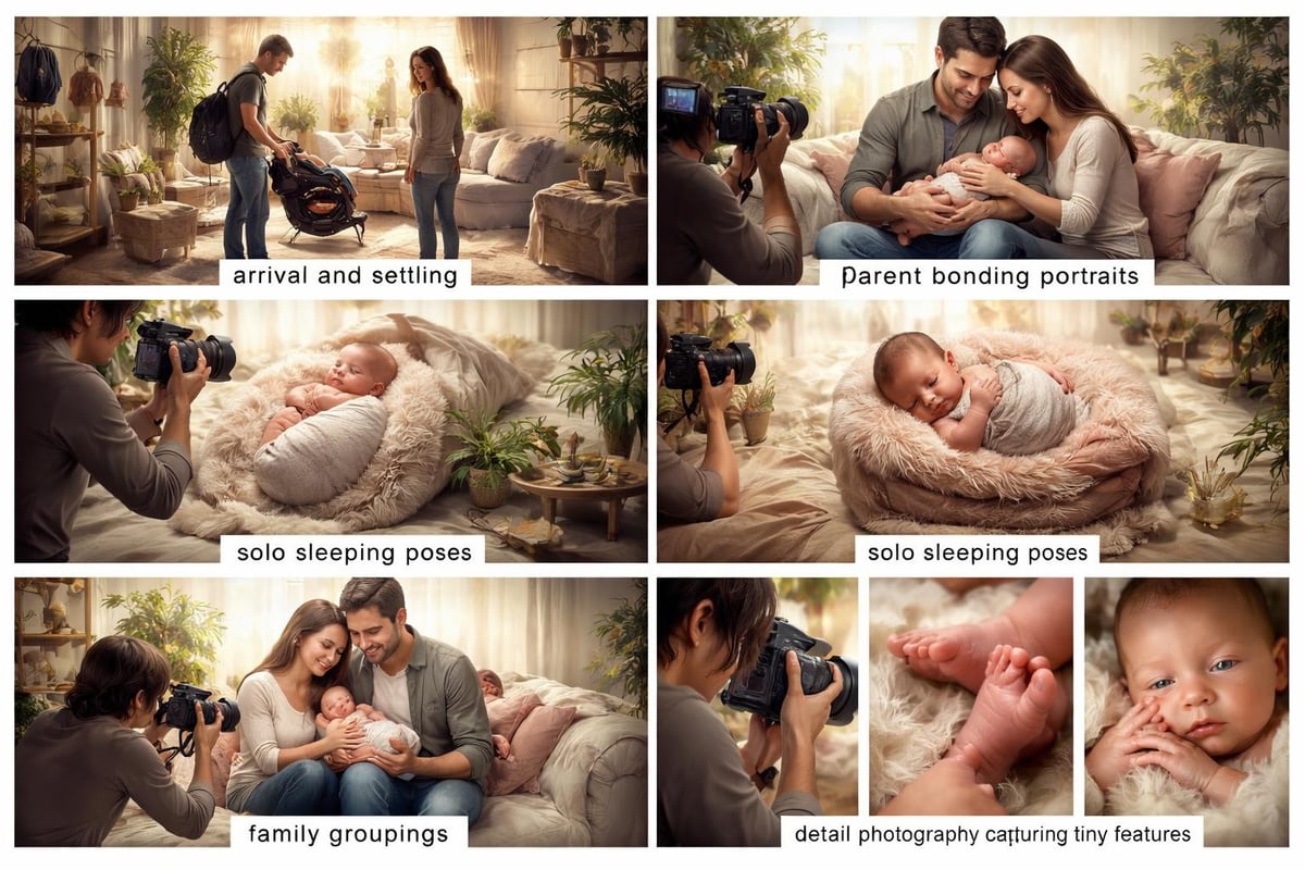 Newborn session workflow stages