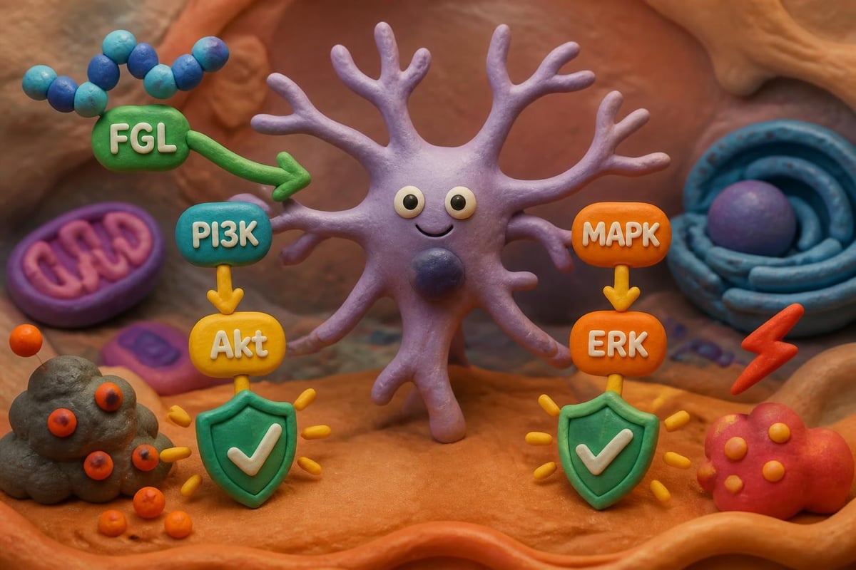 FGL peptide neuroprotective pathways