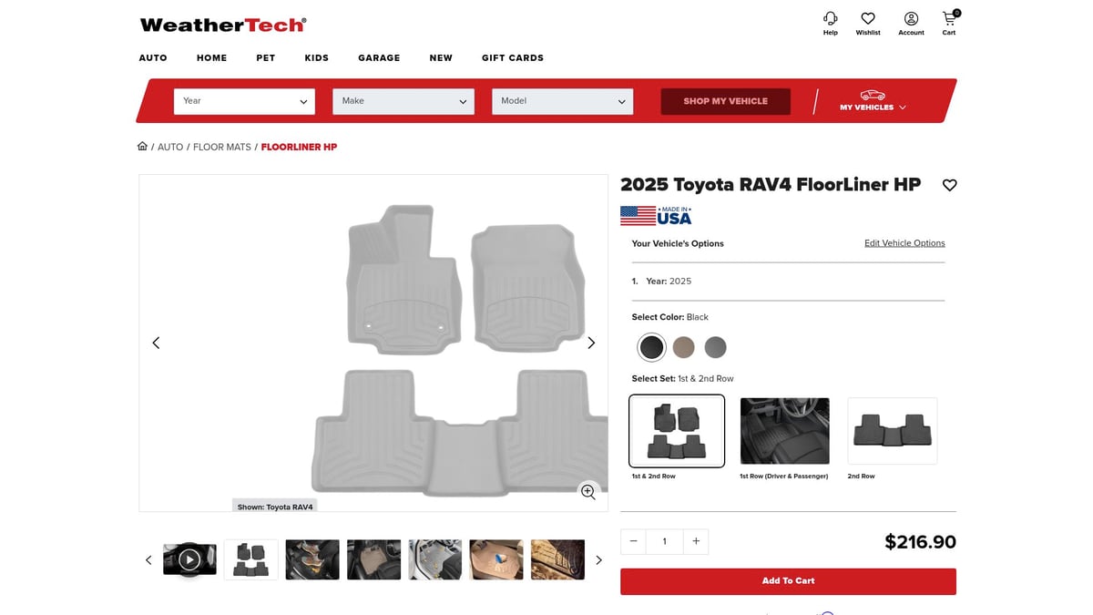Top 7 Toyota RAV4 Floor Mats for 2025: Protect Your Ride - WeatherTech FloorLiner HP