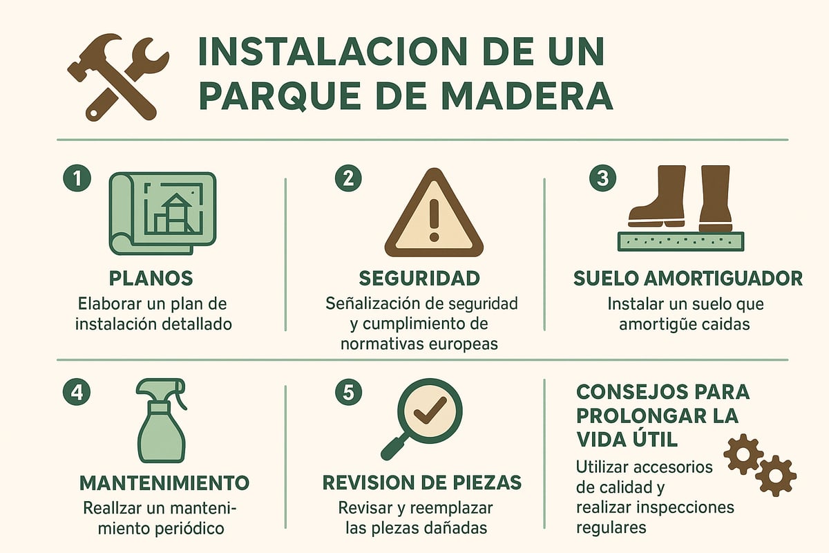 Consejos Prácticos Para la Instalación y Seguridad en Parques de Madera