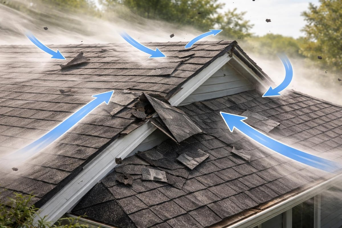 Wind uplift mechanics on roofing systems