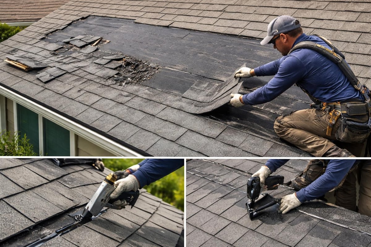 Step-by-step shingle repair process
