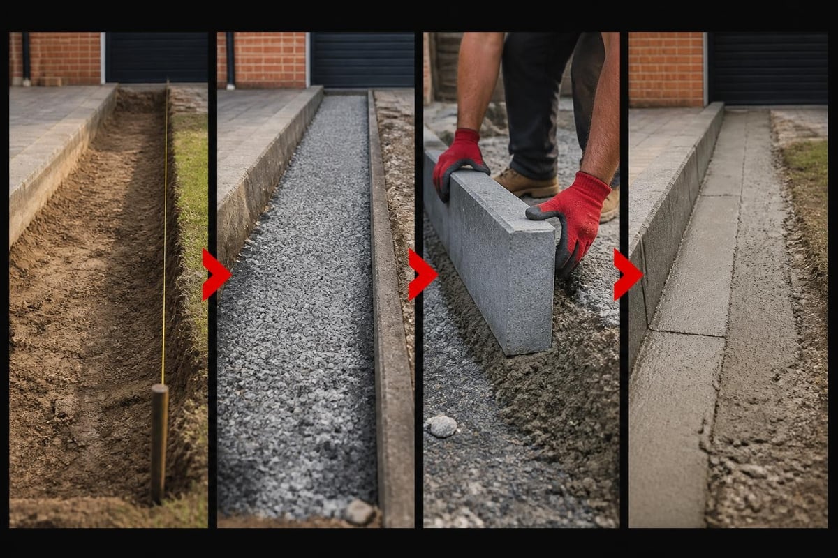 Residential driveway edging