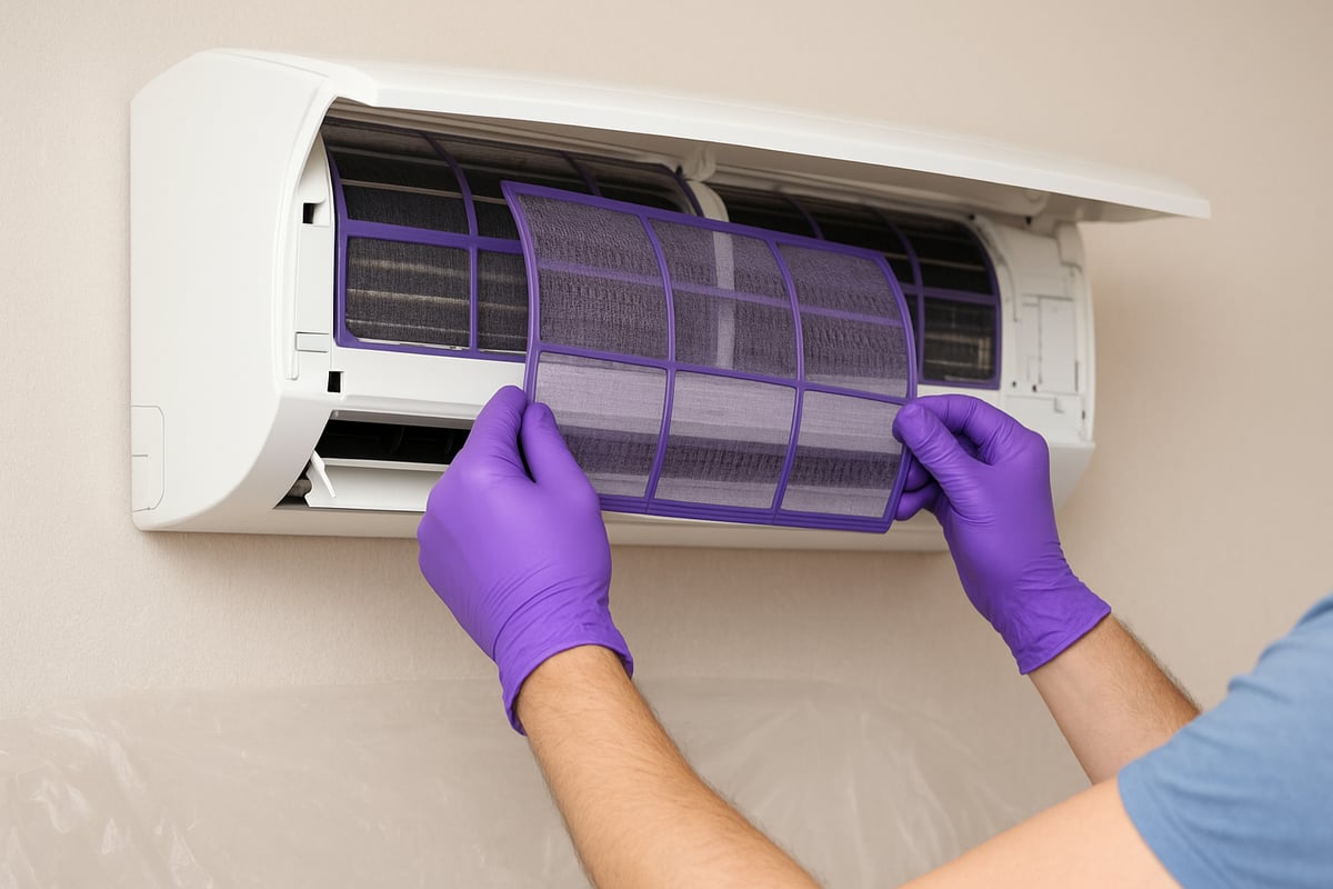 Ilmalämpöpumpun sisäyksikön puhdistus vaihe vaiheelta