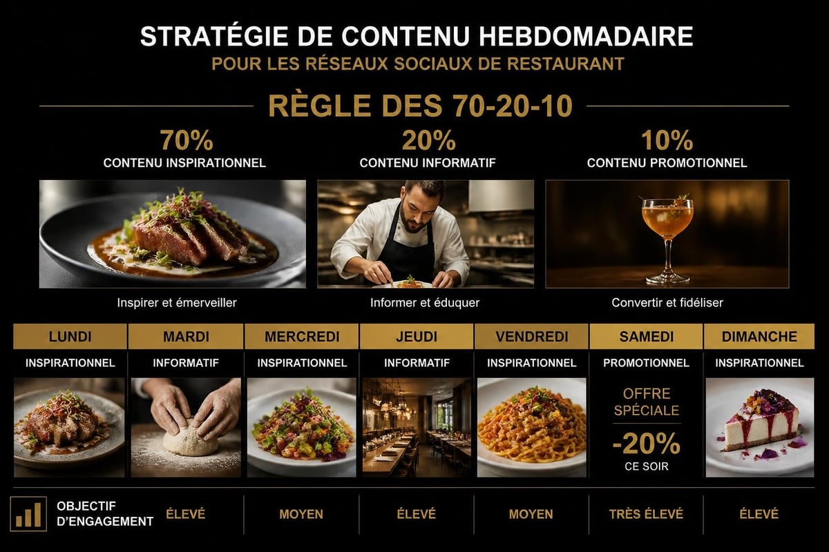Restaurant social media content calendar
