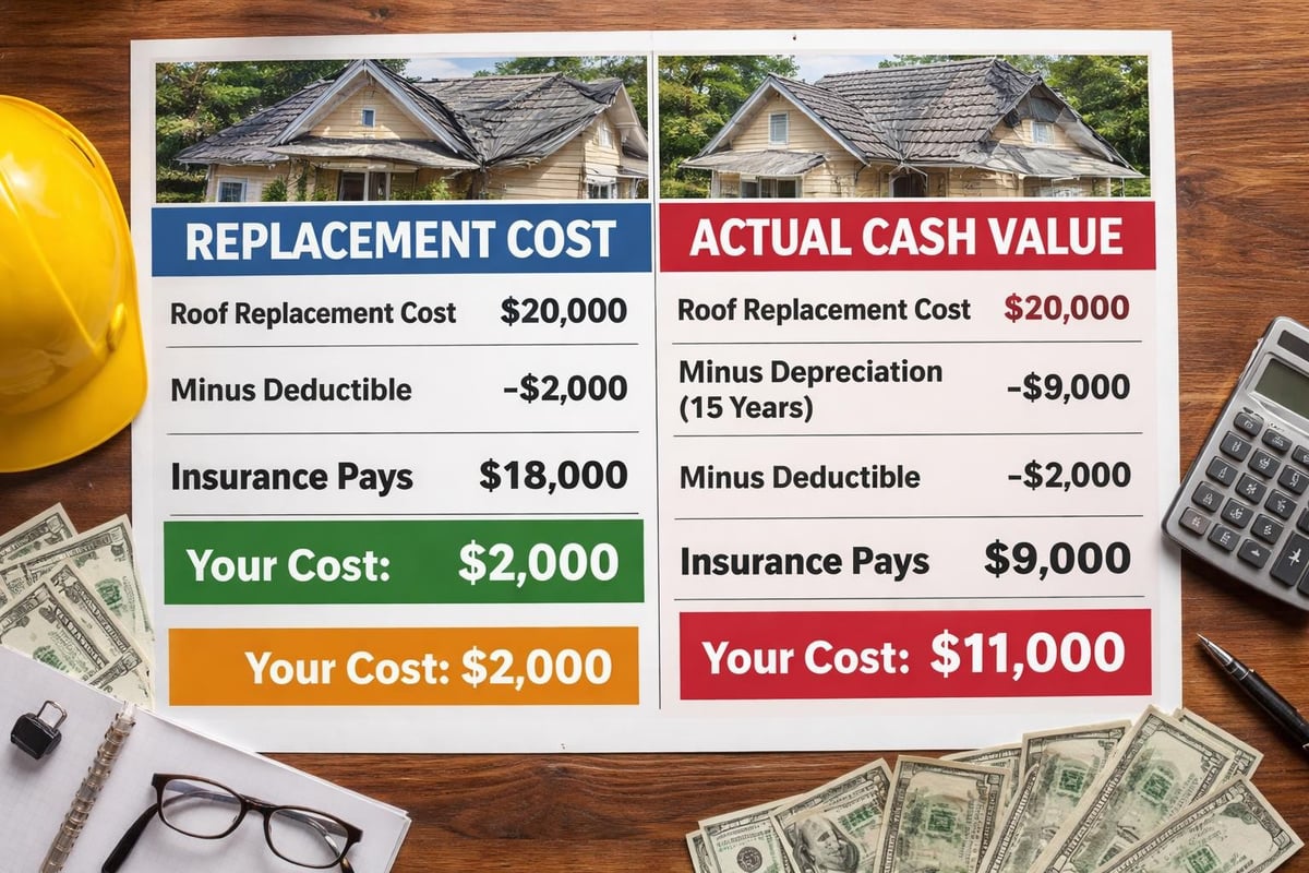 Replacement cost versus actual cash value