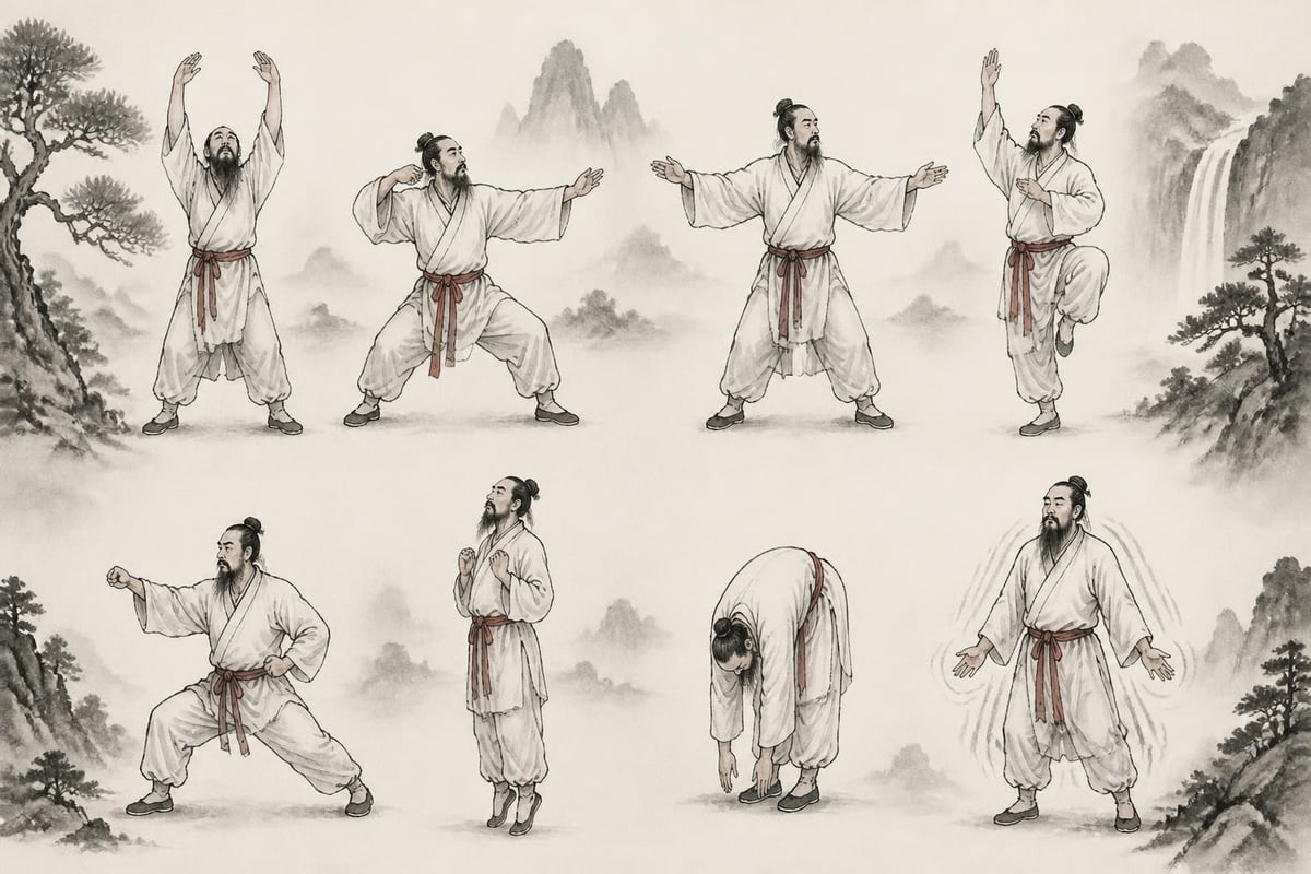 Eight baduanjin movements