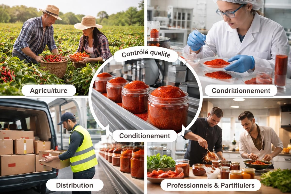 Circuit de distribution poudre piment