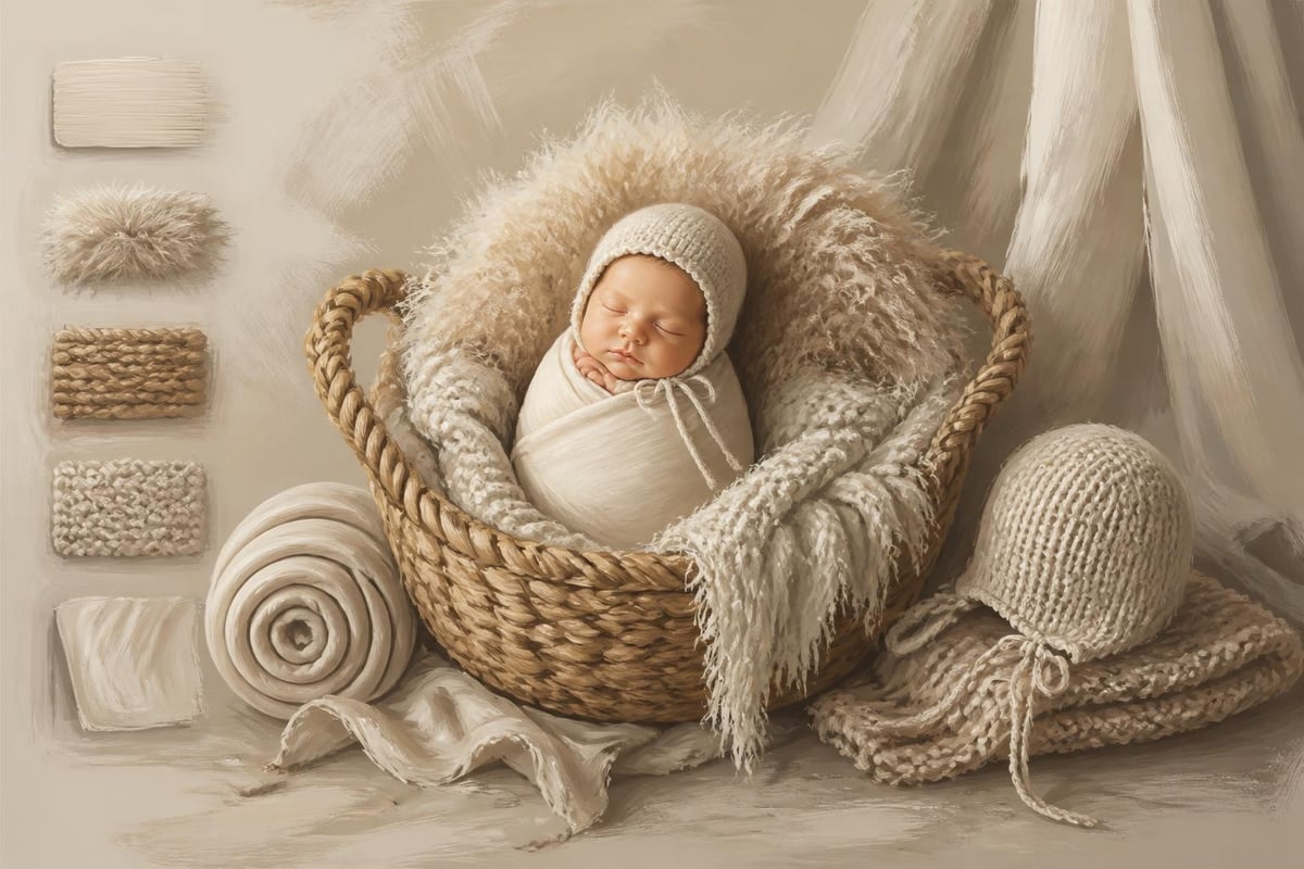 Newborn photography texture combinations