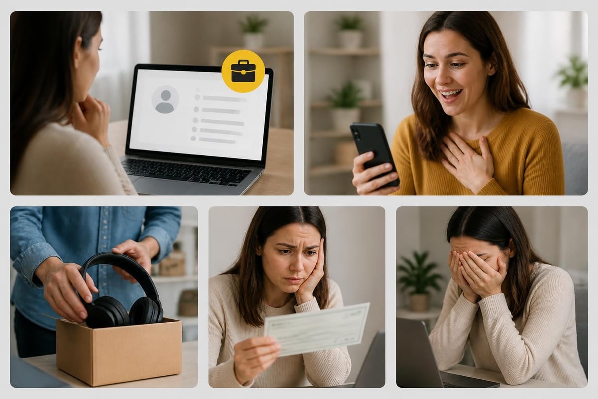 Fake payment scam workflow on Upwork