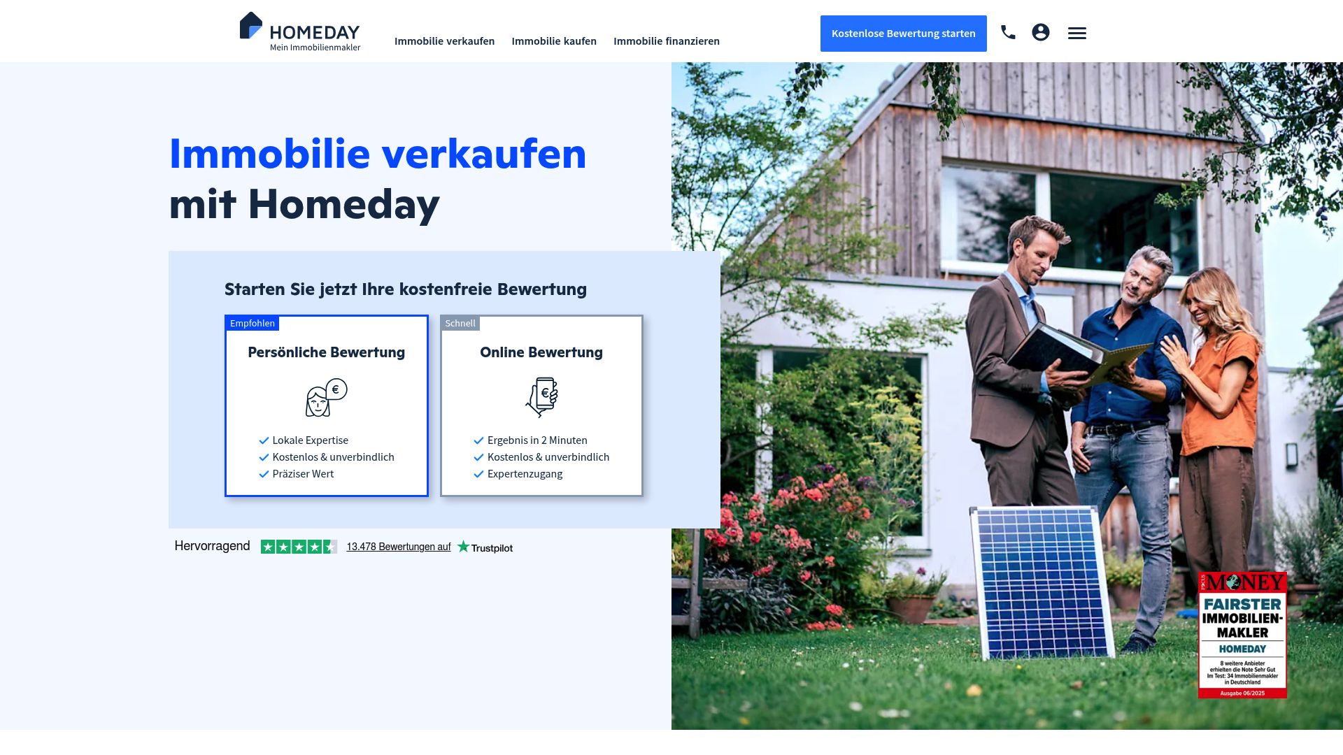 7 Seriöse Immobilienmakler 2025: Unsere Top-Empfehlungen - Homeday – Digitaler Makler mit Festpreis-Modell
