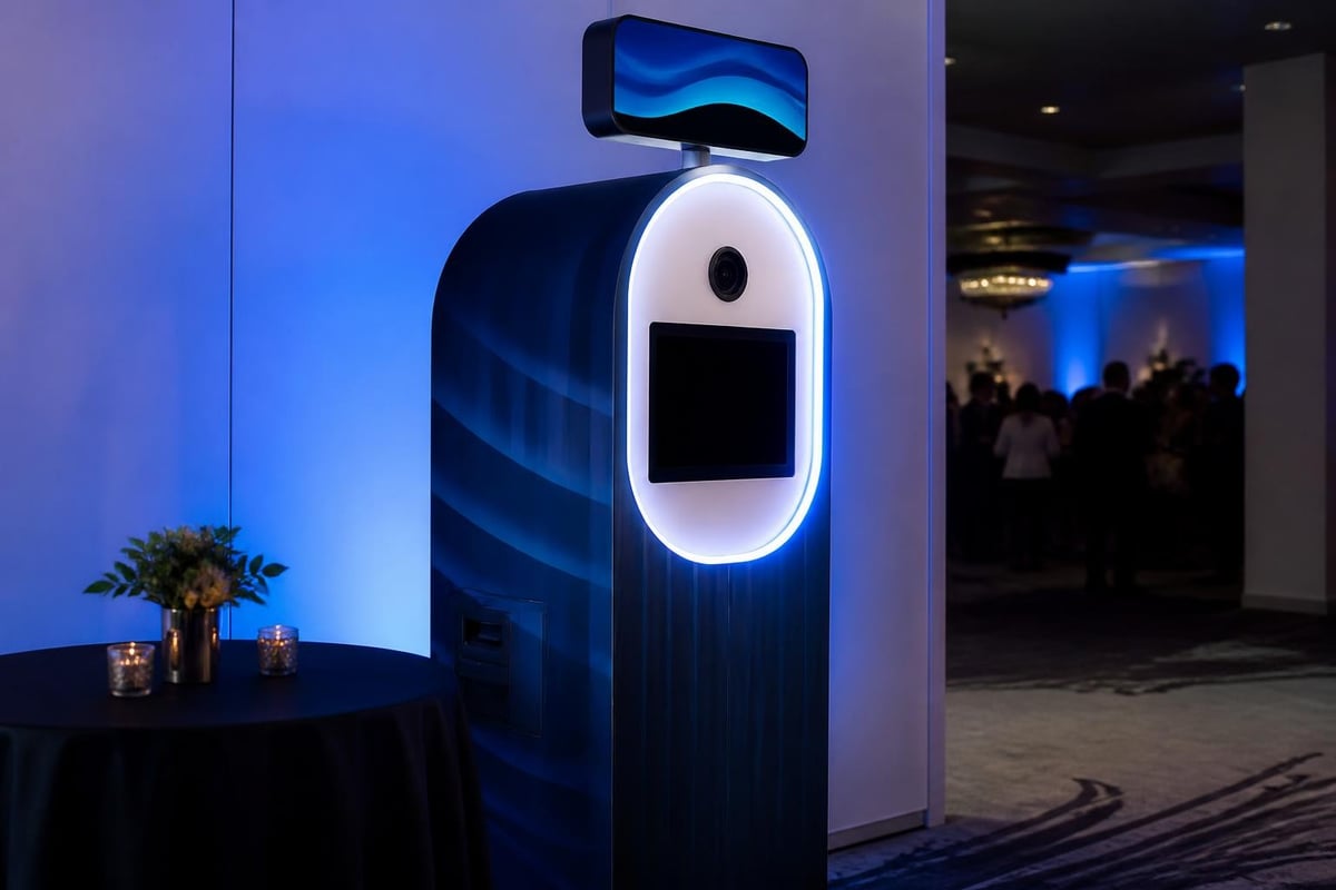 Branded photo booth stand