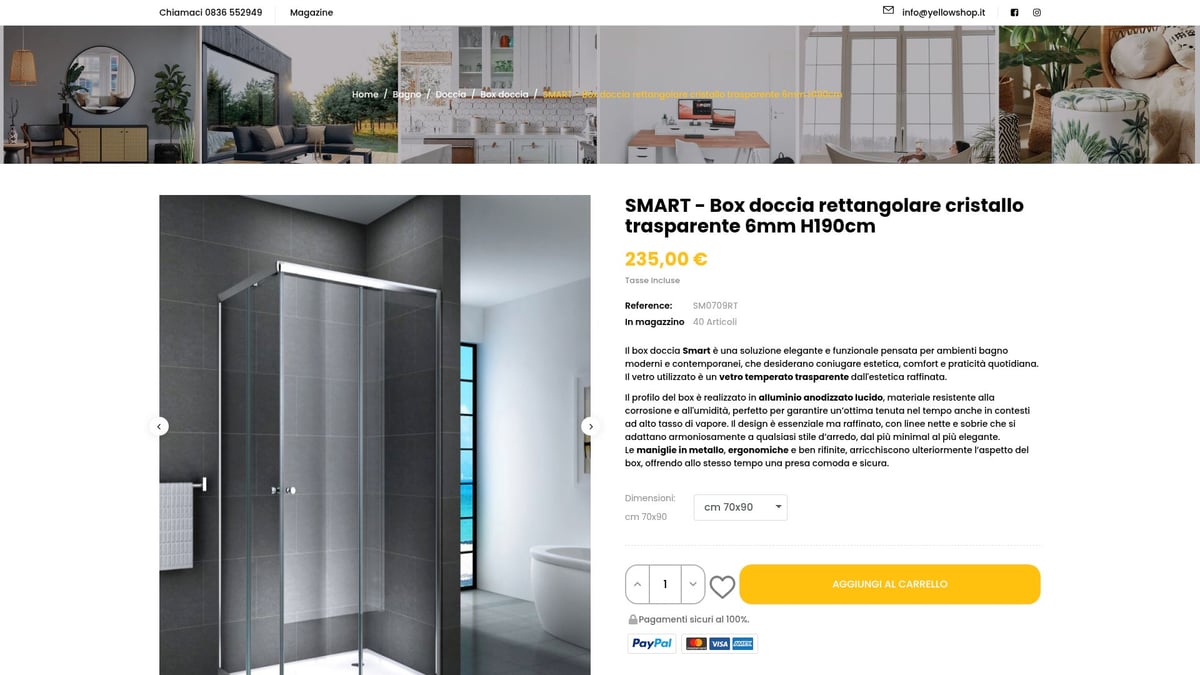 7 Idee Di Box Doccia Rettangolare Moderni Per Il 2026 - Box Doccia Rettangolare Trasparente Yellowshop 70x90