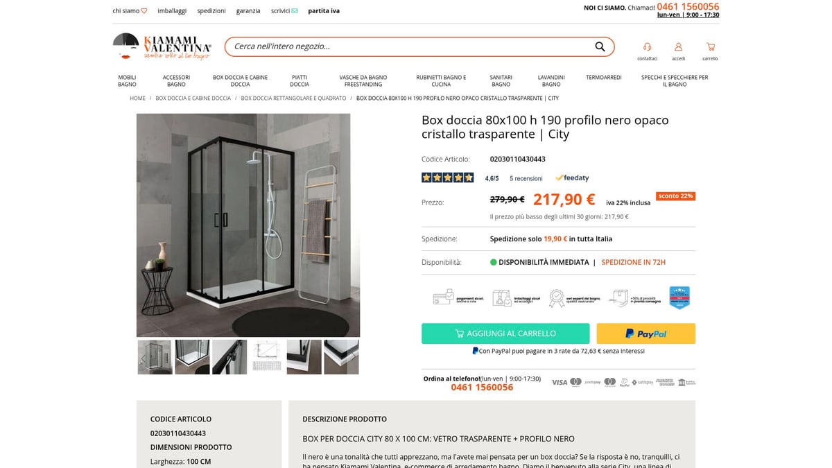 7 Idee Di Box Doccia Rettangolare Moderni Per Il 2026 - Box Doccia 80x100 Profili Neri Opaco | City – KVStore