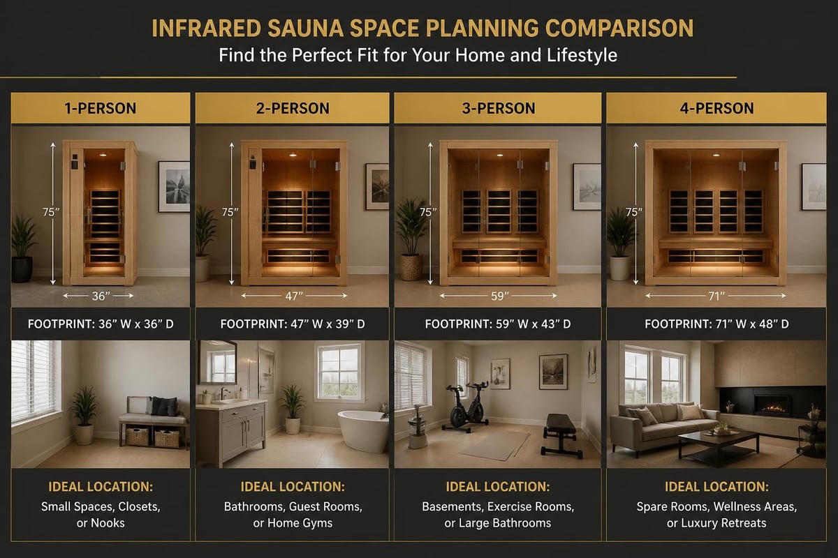 Sauna size comparison