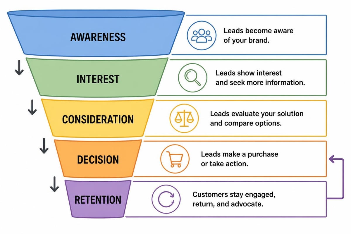 Business funnel stages