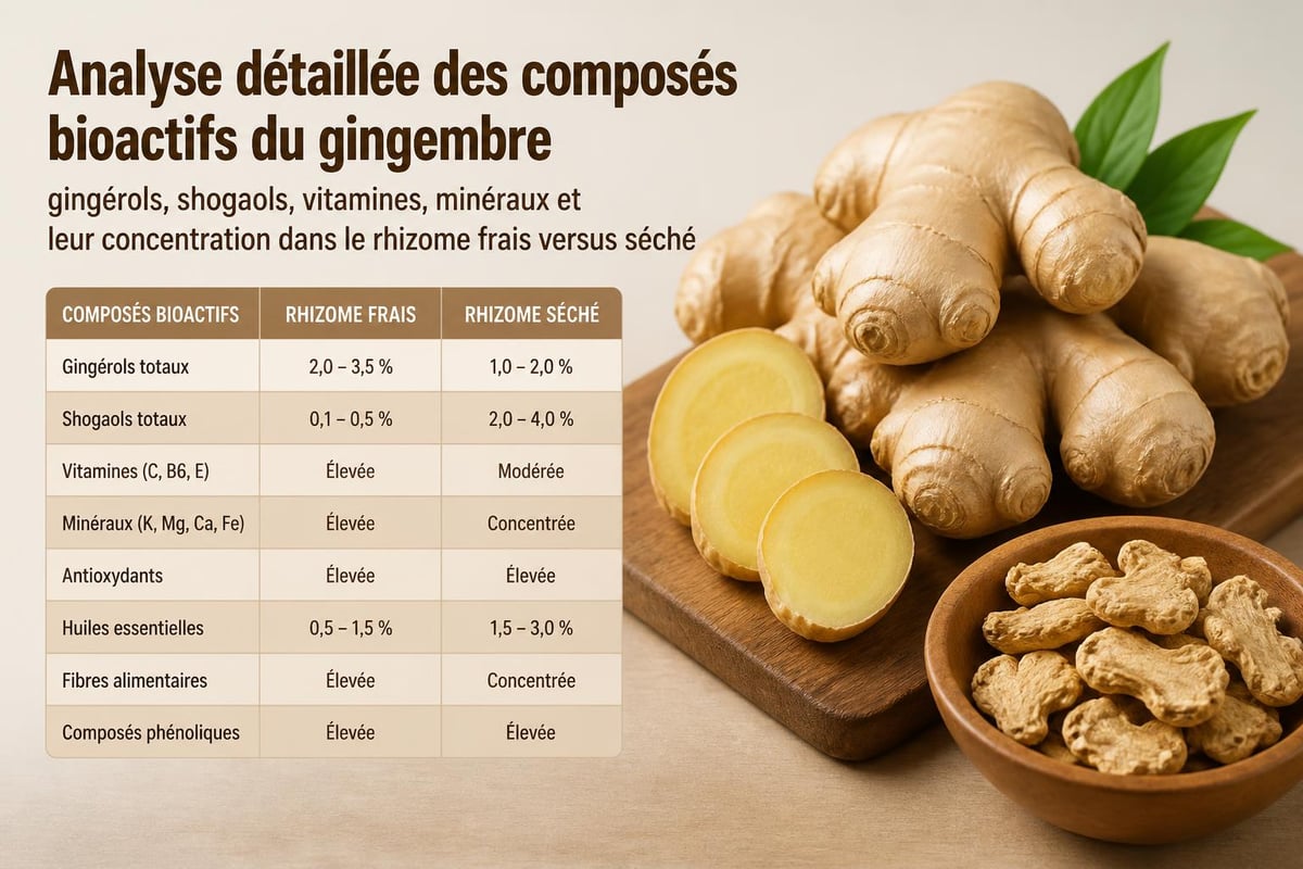 Composition du gingembre