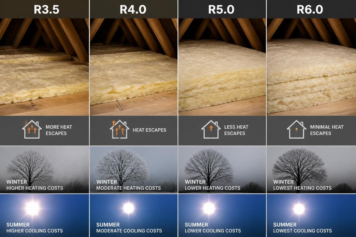R-value comparison for roof batts