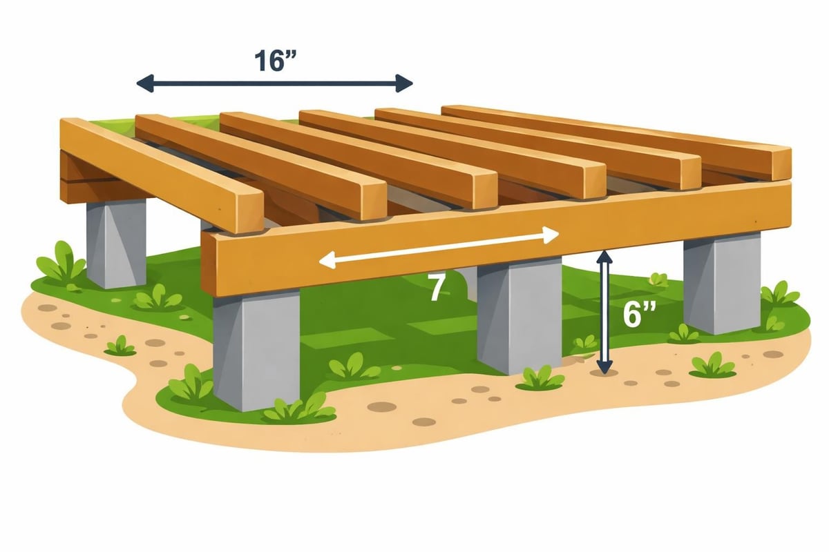 Decking frame spacing requirements