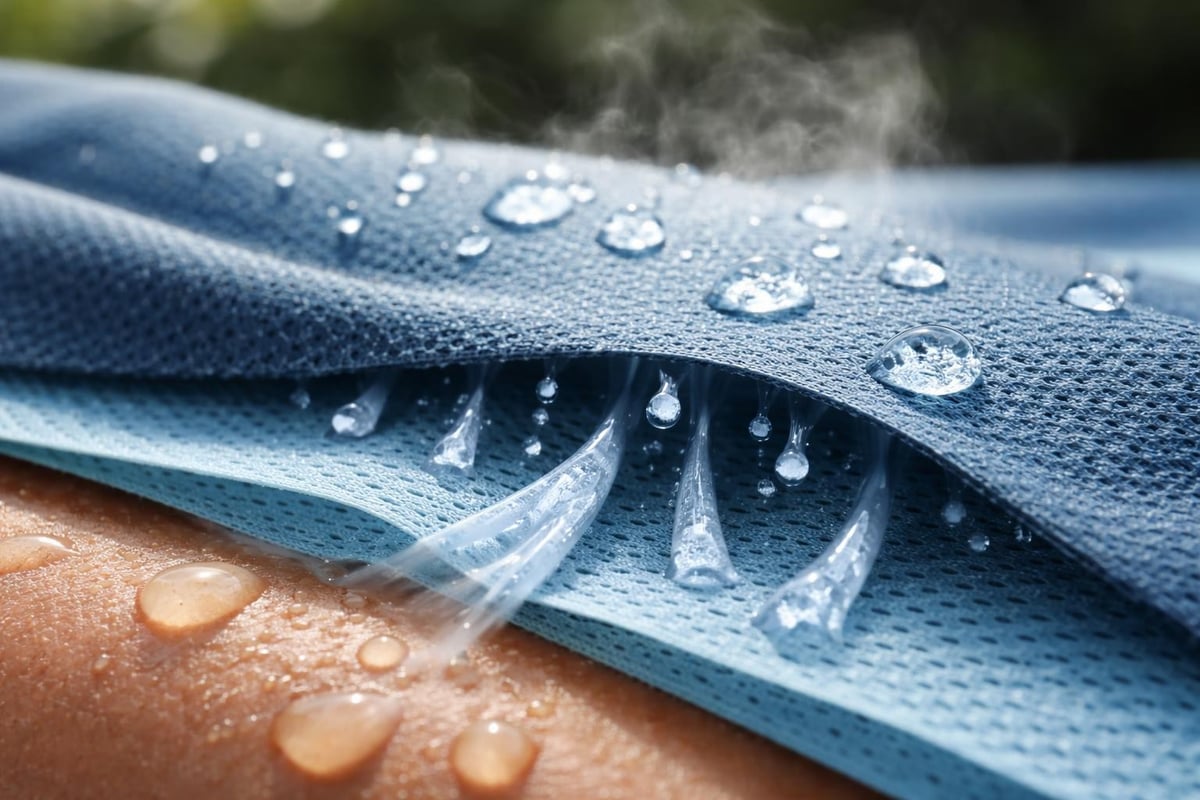 Moisture-wicking technology diagram