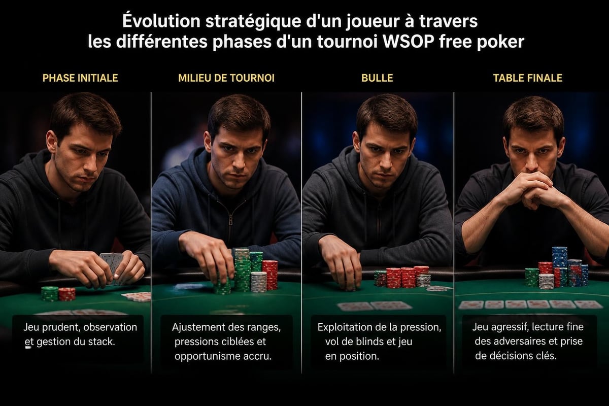Progression stratégique tournoi poker