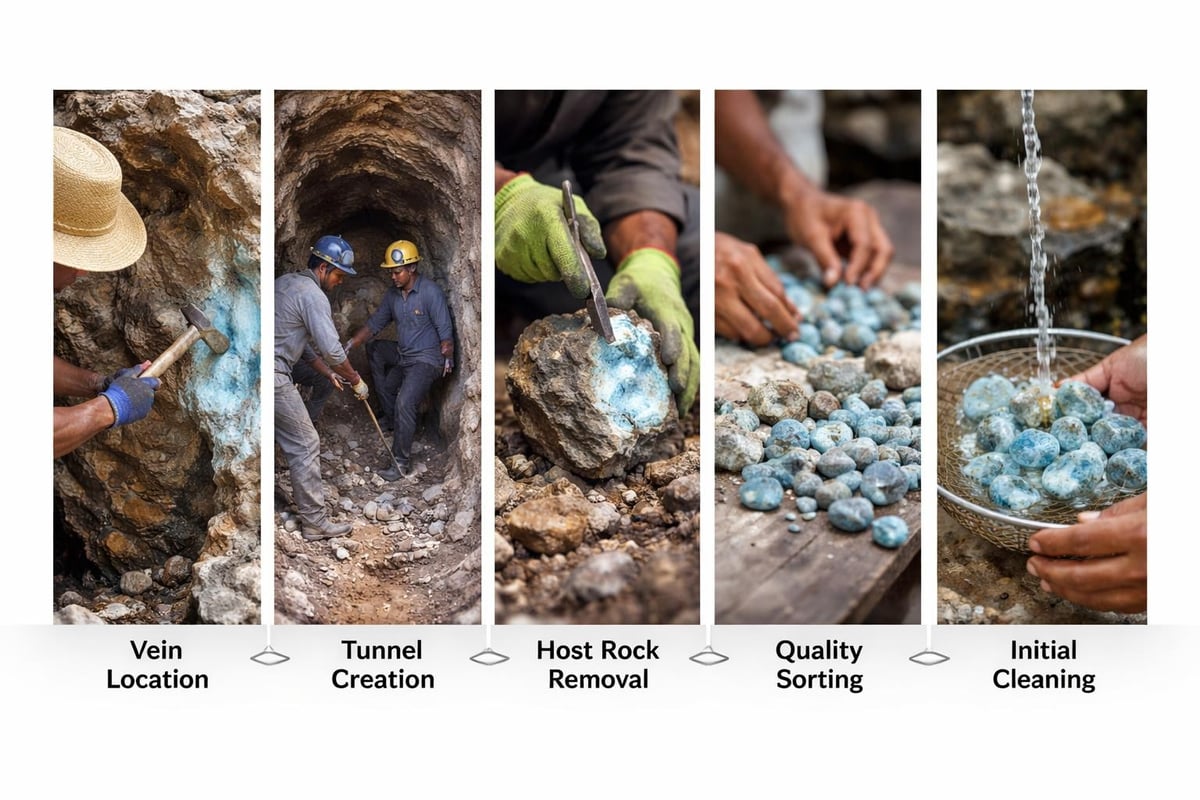 Larimar mining process