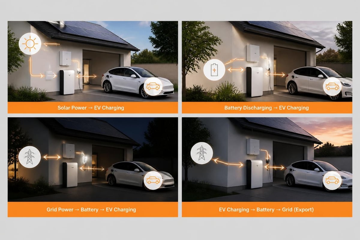 Solar battery EV integration