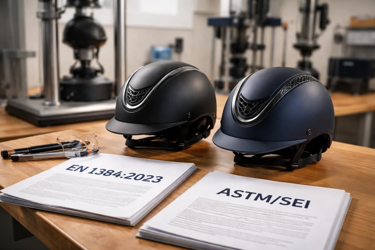 Safety certification standards for equestrian helmets