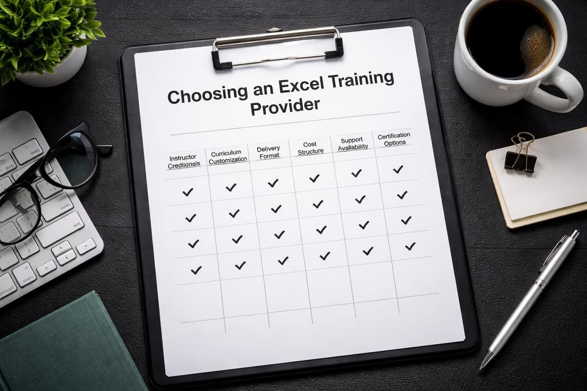 Excel training selection criteria
