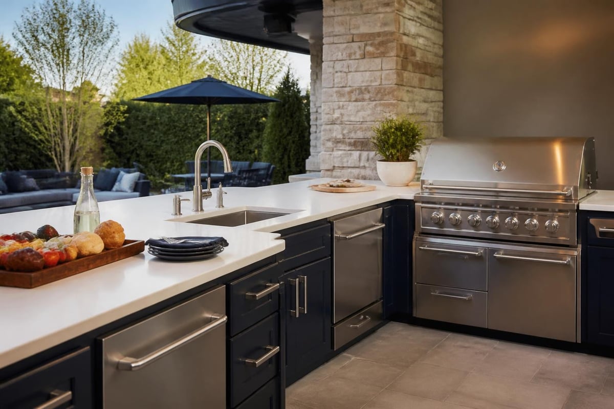 Outdoor kitchen workflow zones