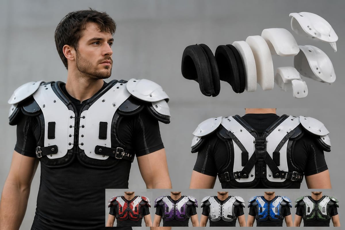 Shoulder pad components and adjustment