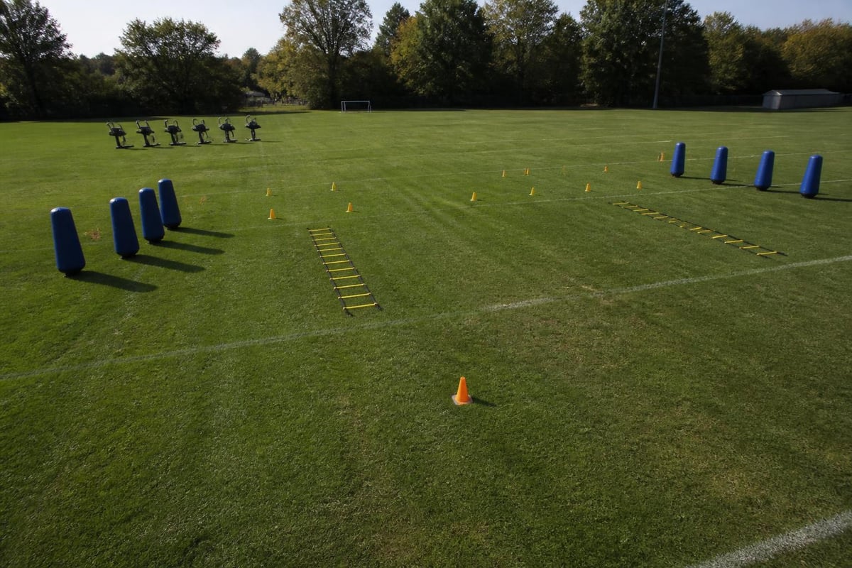 Football training station setup
