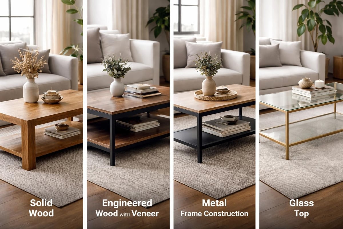 Material comparison for affordable coffee tables