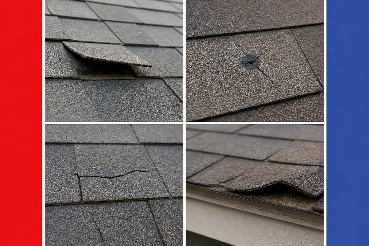 Common shingle damage types