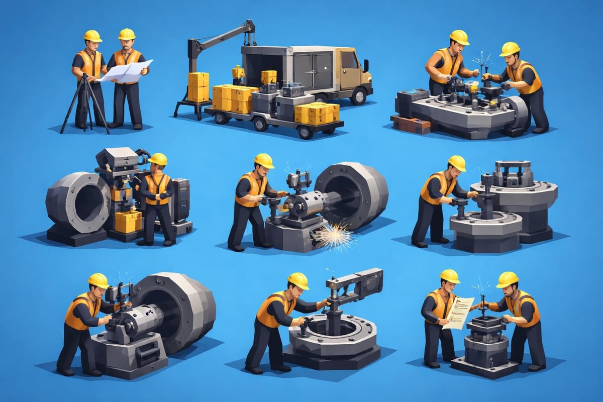 Field machining process workflow