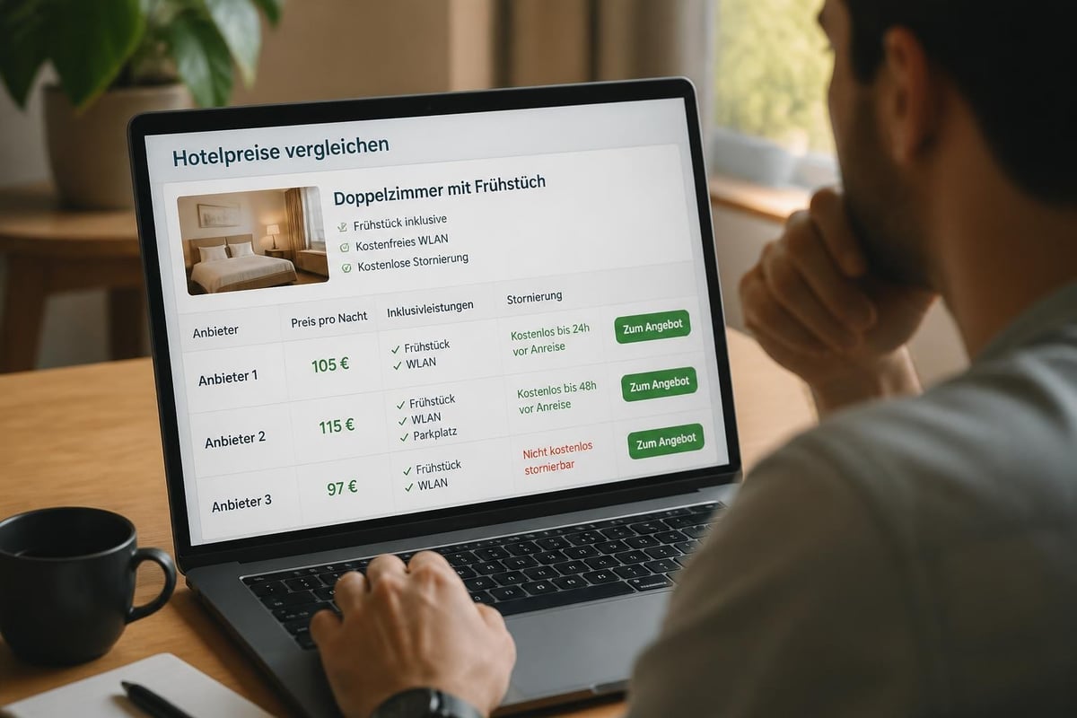 Hotelpreisvergleich verschiedener Buchungsplattformen