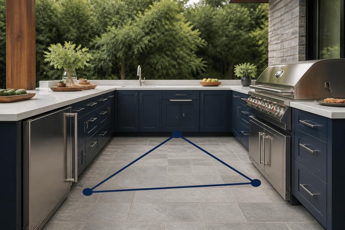Outdoor kitchen workflow design