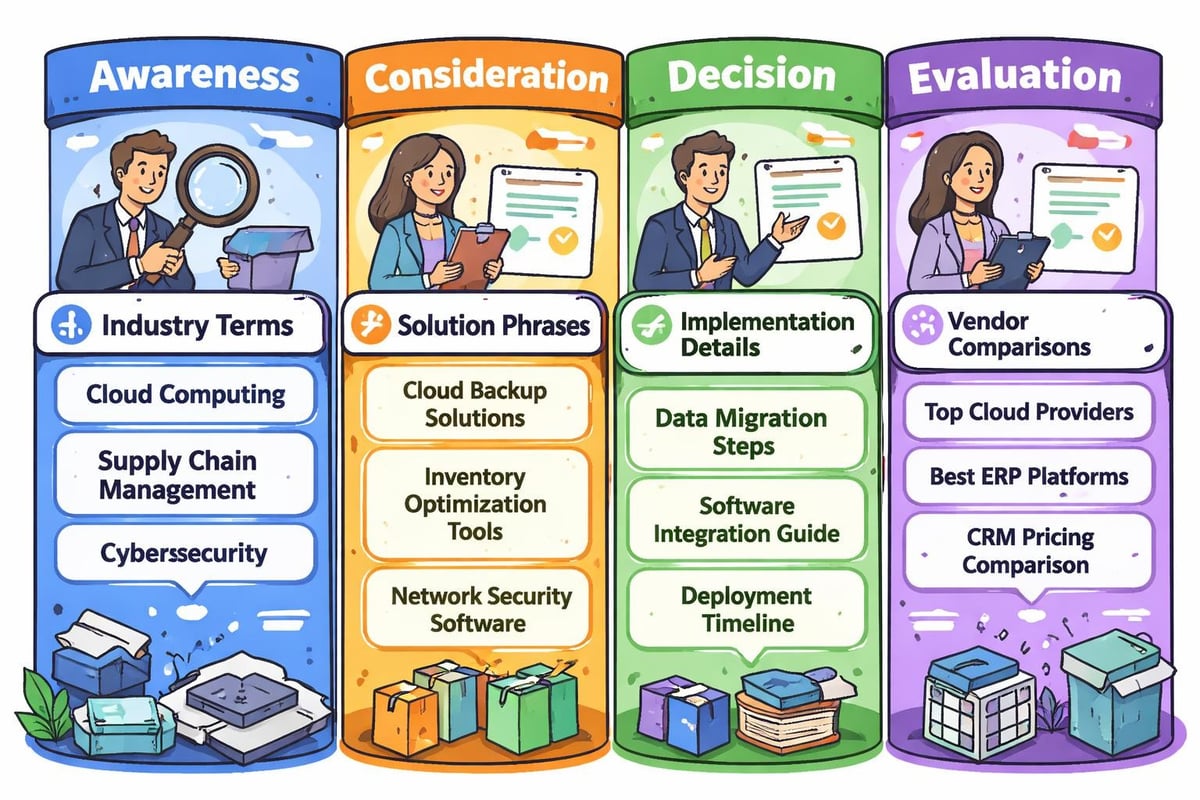 B2B keyword research funnel