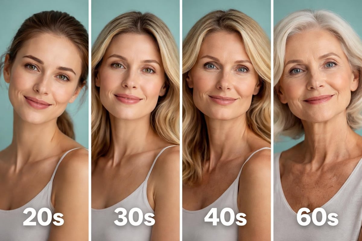Skin aging timeline