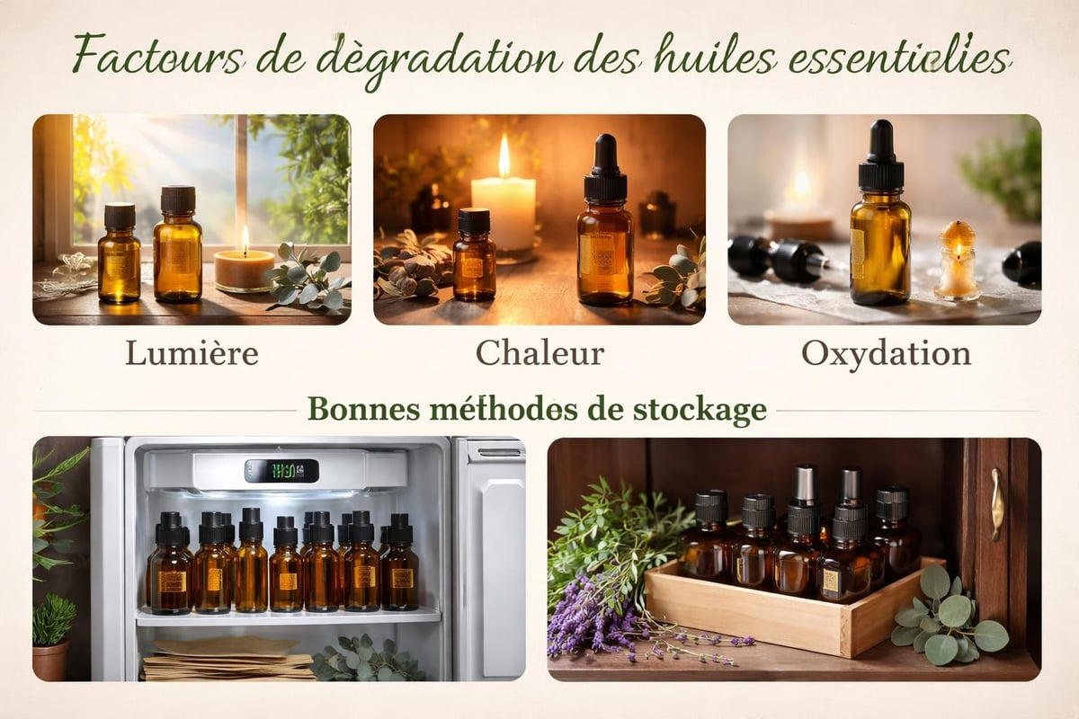 Conservation huiles aromathérapie