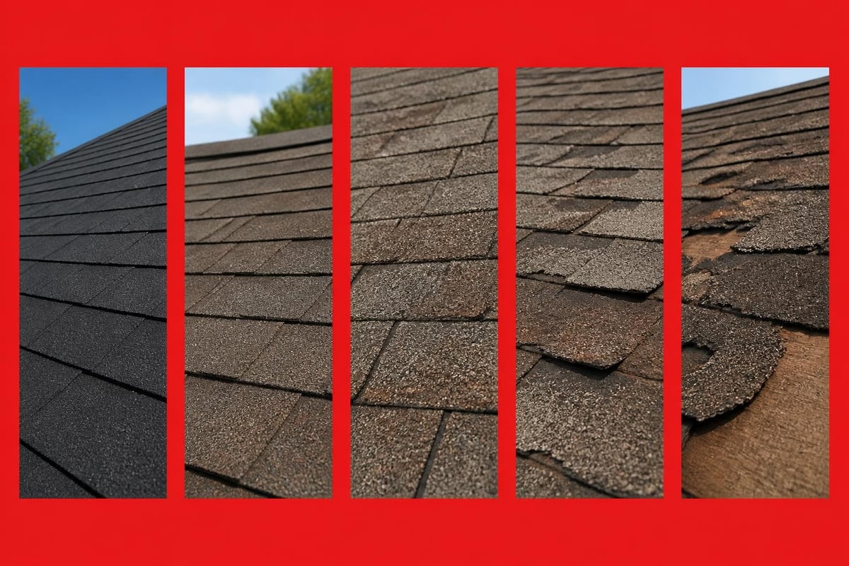 Asphalt shingle aging process