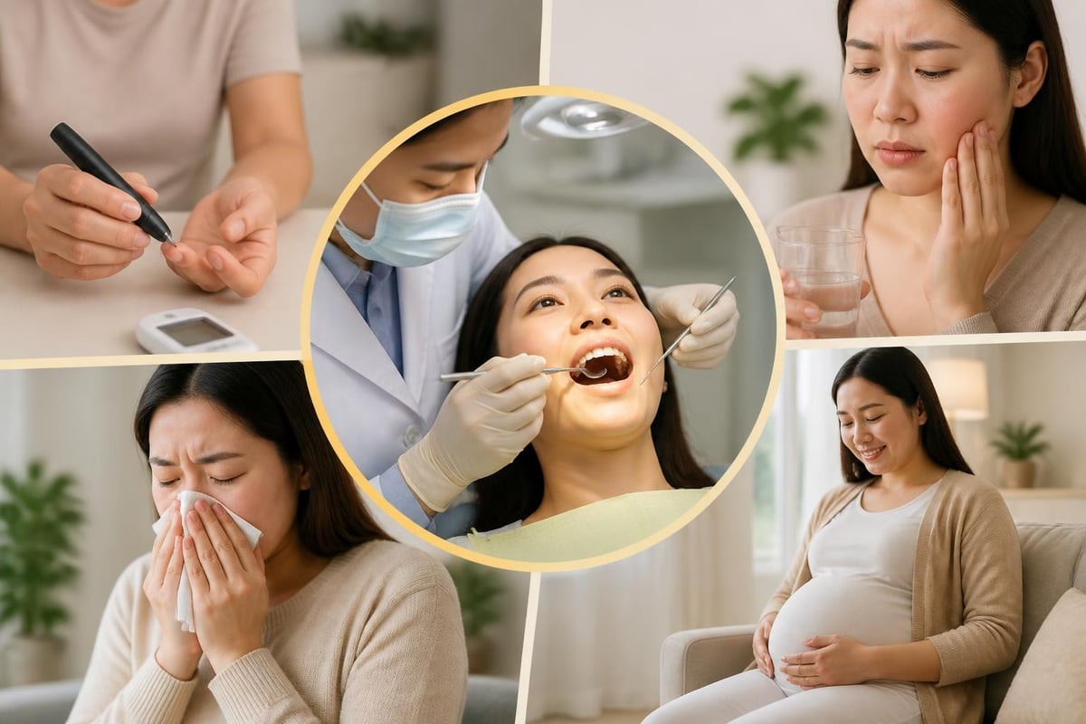 Medical conditions affecting dental cleaning frequency