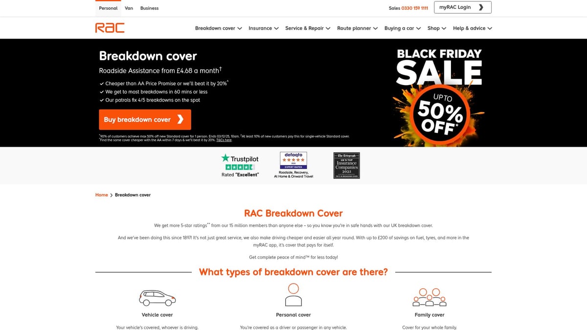 7 Essential Best Car Breakdown Company Picks for 2025 - RAC