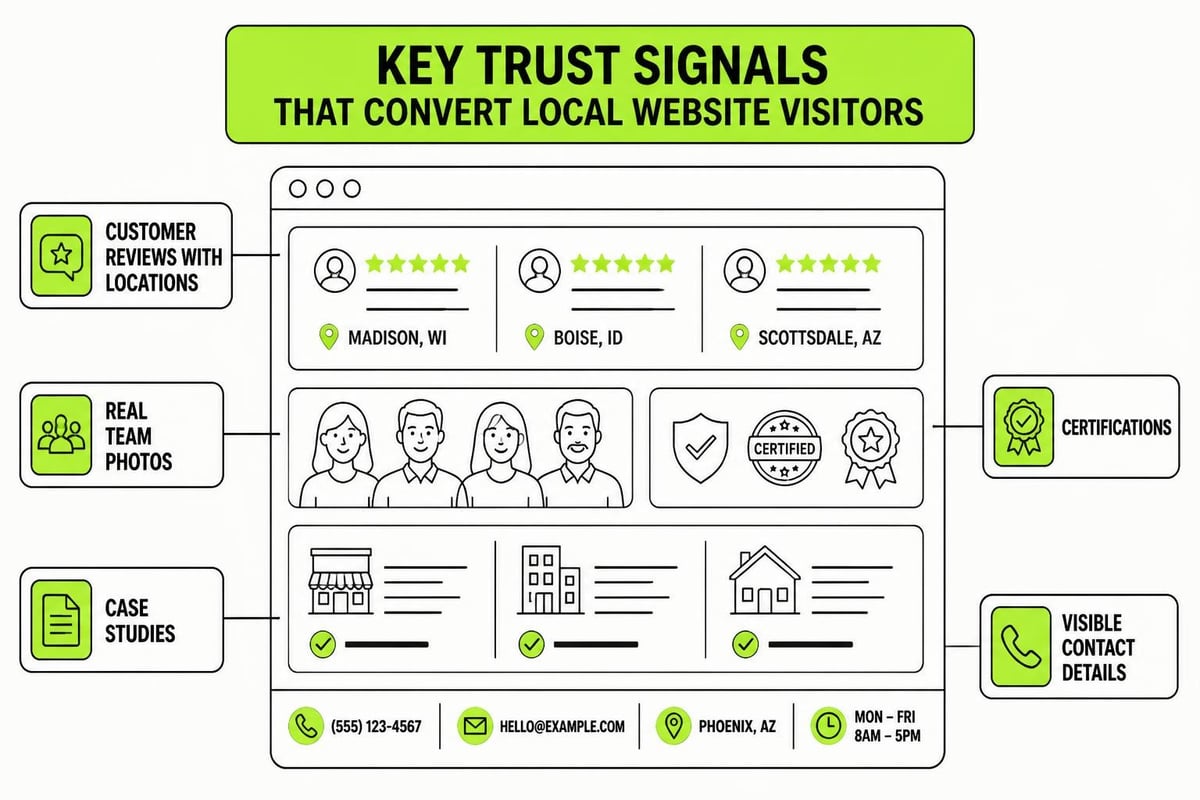 Trust elements on local business website
