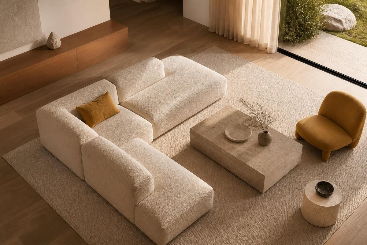 Room measurement and sofa placement